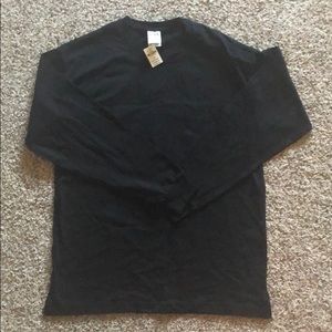 PINK—black long sleeve campus tee